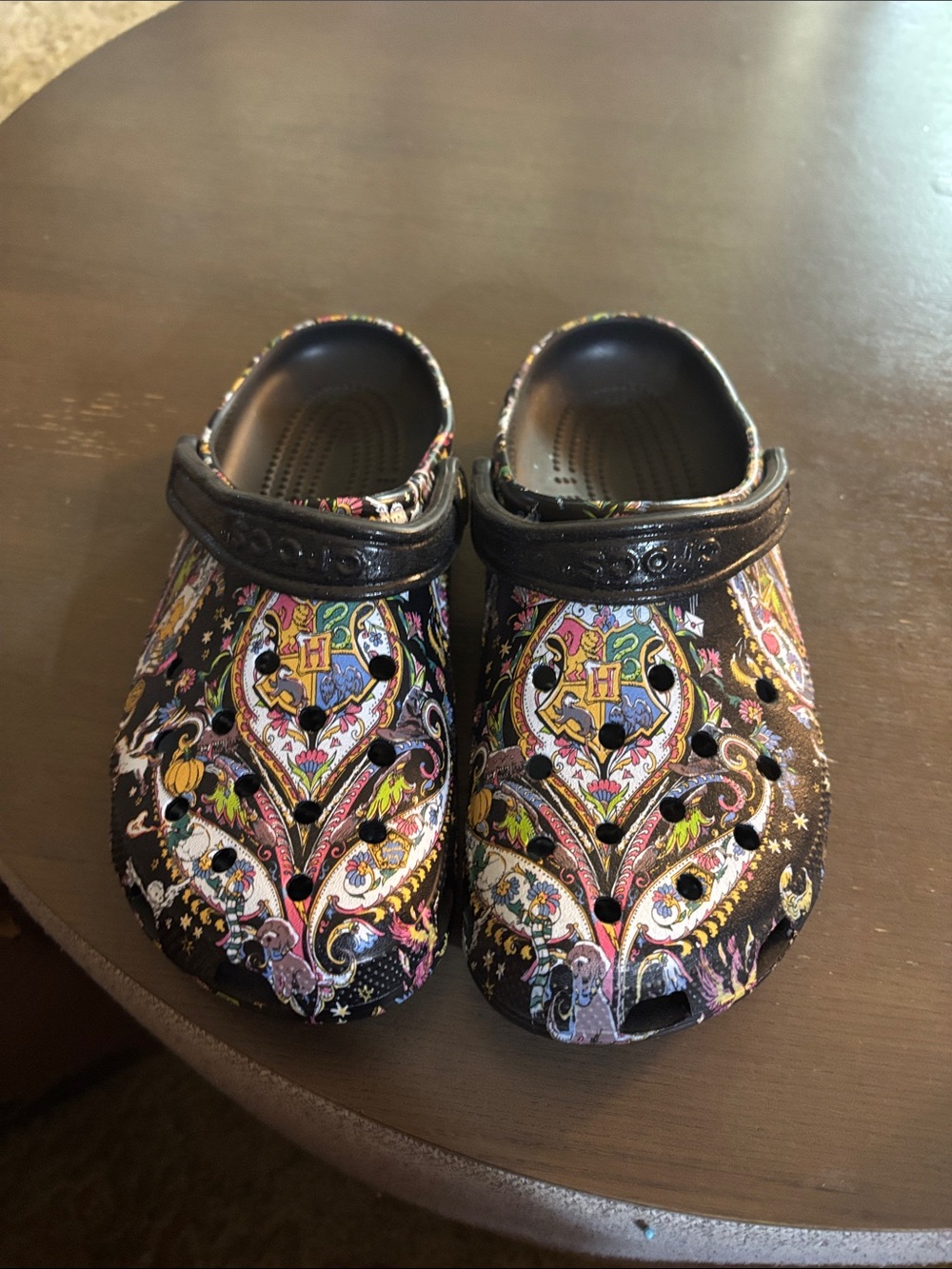 Crocs Black Patterned Clog Shoes - Harry Potter limited edition